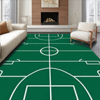 Green White Grid Sports Court Rug