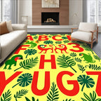 Bold Red Alphabet Jungle Animals Rug