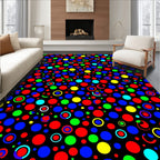 Vibrant Retro Polka Dot Circles Rug