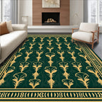 Golden Teal Art Nouveau Laurel Rug