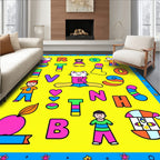 Playful Alphabet Characters Numbers Rug