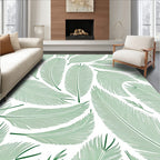 Green Feather Fern Arrangement Rug