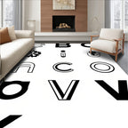 Modern Black And White Alphabet Collage Rug