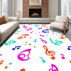 Vibrant Musical Notes and Stars Rug