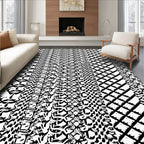 Monochromatic Abstract Chain Link Zigzag Rug