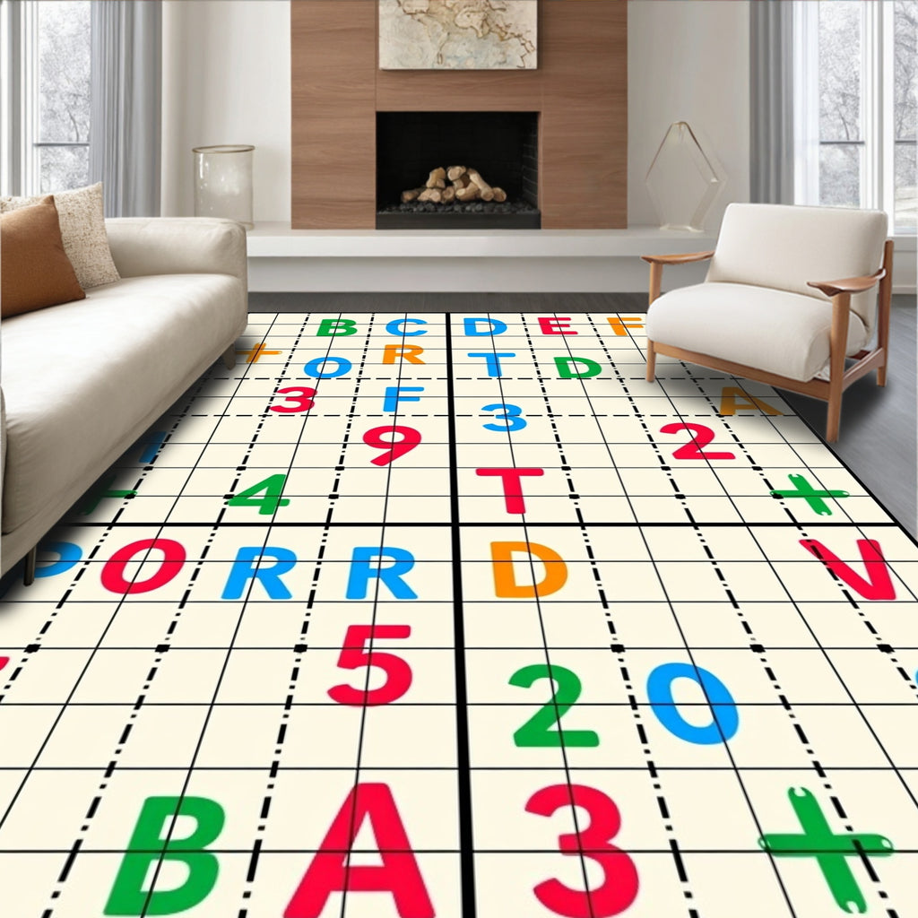 Alphabetical Geometric Grid Rug