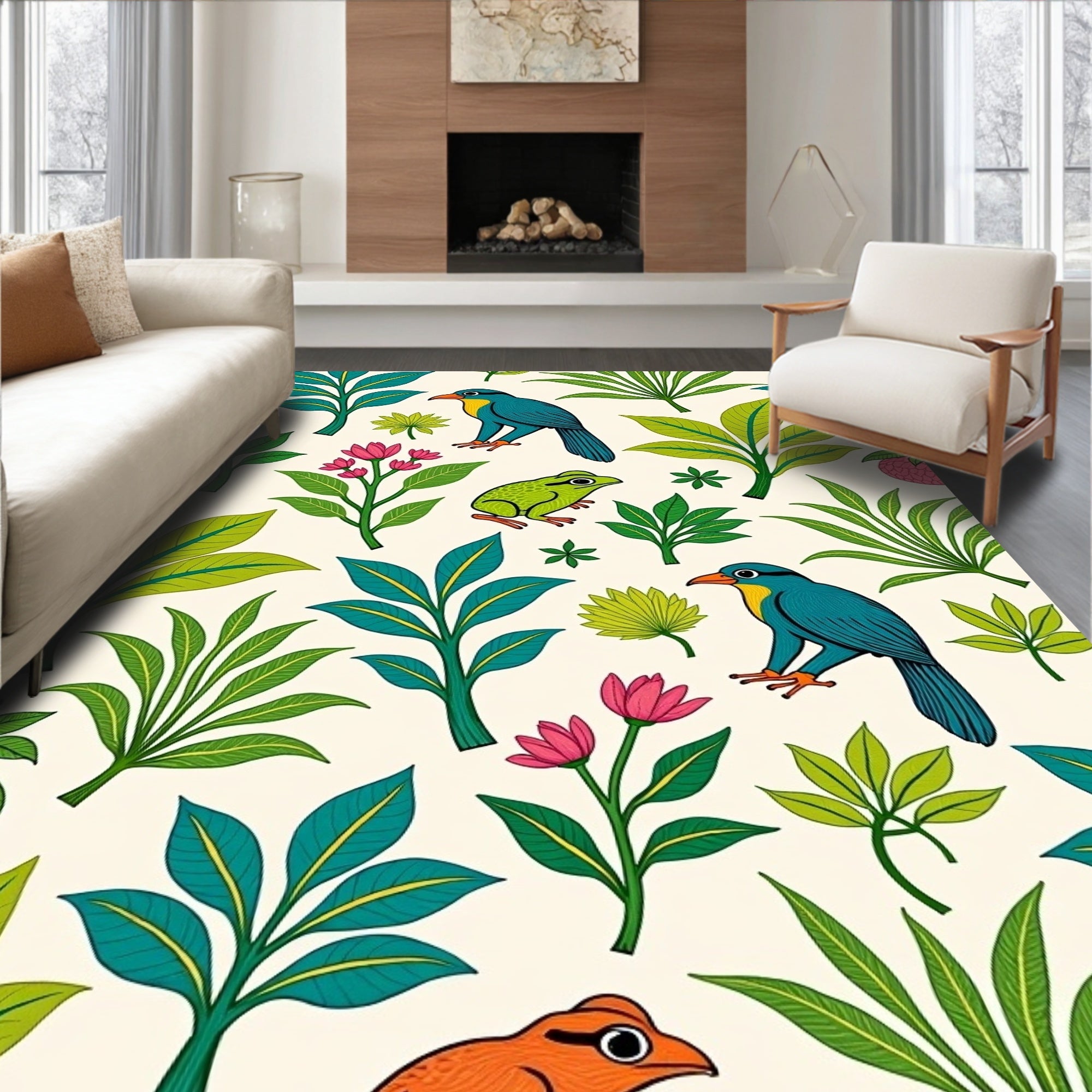 Tropical Birds and Flora Rug