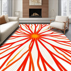 Radiant Sunburst Red Organic Fins Rug