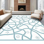 Sky Blue Abstract Intertwined Lines Rug