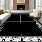 Monochromatic Maze Border Grid Rug