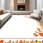 Autumn Harvest Pumpkin Leaf Garland Rug