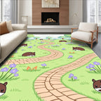 Whimsical Hamster Meadow Path Rug