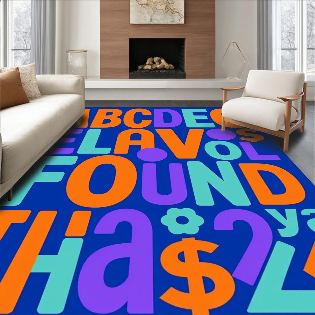Bold Alphabetical Typography Bold Elements Rug