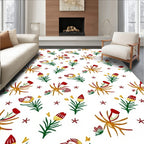 Red Cream Yellow Floral Garden Rug