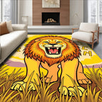 Roaring Golden Lion Yellow Savannah Rug