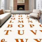 Terracotta Alphabet Grid Rug