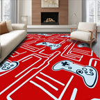 Red Game Controller Circuit Board Rug