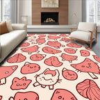 Cute Pink Cat Faces All Over Rug