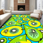 Vibrant Green Yellow Fruit Medley Rug