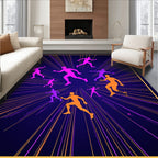 Vibrant Runners Magenta Orange Burst Rug