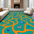 Amber Road Safari Zebra Elephant Rug