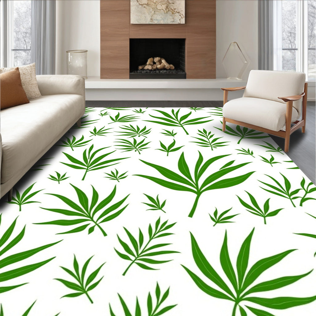 Emerald Green Leafy Canopy Rug