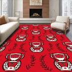 Red Trophy Laurel Wreath Repeat Rug