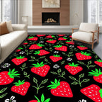 Vibrant Red Strawberry Garden Bloom Rug