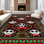 Funky Red Headset Character Medallion Rug