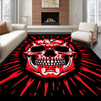 Crimson Skull Sunburst Rug