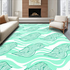 Seafoam Green Swirling Wood Grain Rug