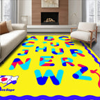 Colorful Alphabet Letters Bright Design Rug