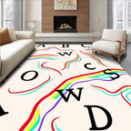 Rainbow Letter Collage Rug
