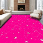 Vibrant Pink Star Constellation Rug