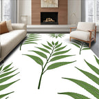 Green Fern Frond Leaf Botanical Rug