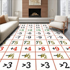 Bold Numeric Grid Graphic Rug