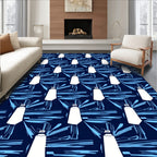 Deep Blue White Paint Tube Radiance Rug