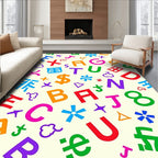 Alphabet Splash Multi Color Graphic Rug