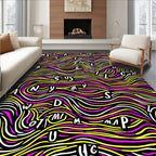 Bold Wavy Letter Abstract Rug