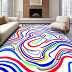 Bright Wavy Stripe Abstract Rug