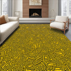 Labyrinth Black Yellow Scribble Rug