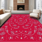 Crimson Floral Star Medallion Rug