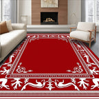 Crimson Deer and Branch Border Rug