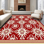 Crimson Intricate Starburst Medallion Rug
