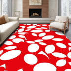 Crimson White Abstract Balloon Cluster Rug