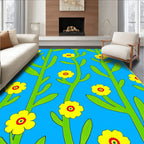 Vibrant Yellow Flower Stalks Rug