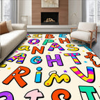 Alphabet Soup Colorful Retro Letters Rug