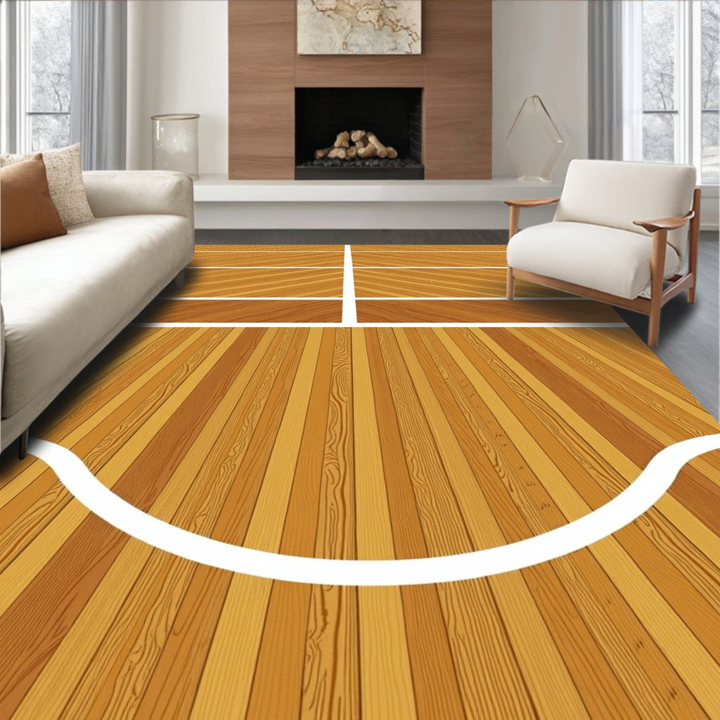 Golden Wood Grain Plank Rug