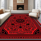 Bold Red Intricate Mandala Rug