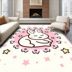 Sweet Dreams Pink Bunny Stars Rug